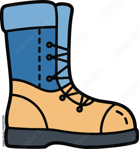 Simplified winter snow boot graphic, ideal for cold weather travels