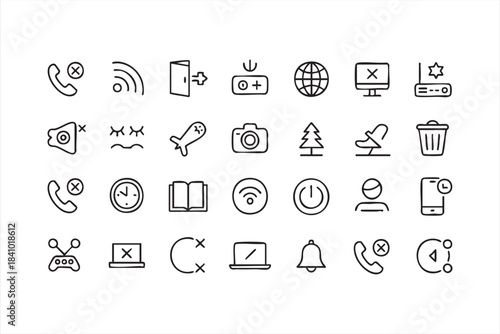 Connectivity and System Control Icons for Digital Interfaces