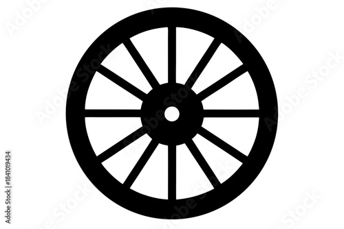 wagon wheel icon, wheel silhouette art