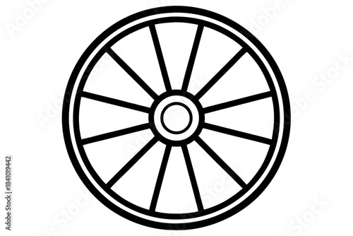 wagon wheel icon, wheel silhouette art