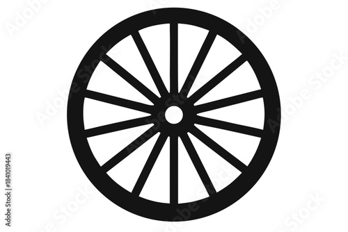 wagon wheel icon, wheel silhouette art