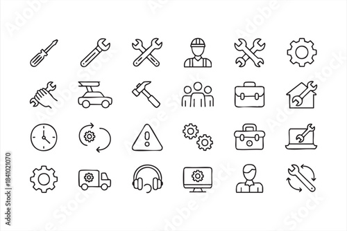 Repair and Maintenance Tool Icons for App Design, Web Platforms, and Dashboards
