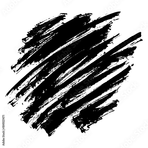 Hand drawn black brush strokes for grunge themed designs