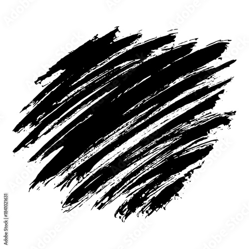 Hand drawn black ink brush strokes for grunge design backgrounds