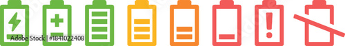 icons, illustration, (291), design, status, showing, vector, charge, level, battery, indicator, icon, symbol, element, simple, modern, isolated, white background, technology, power, energy, full, half