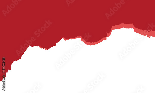 Red torn paper  with empty space. Red purple paper revealing a blank white center, ideal for creative layouts, announcements, design mockups, and attention-grabbing backgrounds.

