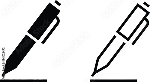 pen, writing, signing, icon, symbol, black and white, graphic, design, illustration, stationery, office, education, document, signature, tool, writing instrument, ballpoint pen, ink pen, isolated, whi