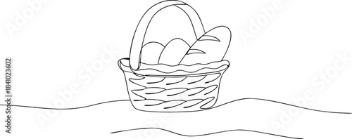 Basket with Three Eggs on Wavy Surface Line simple