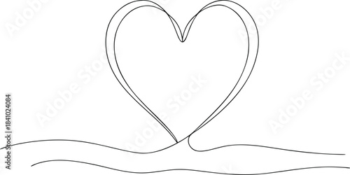 Heart shape with wavy lines on a white background love
