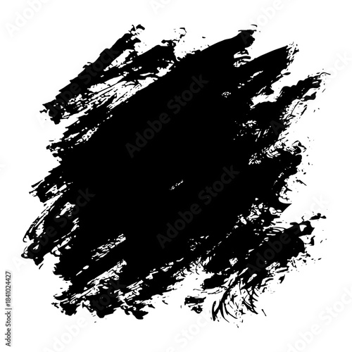 Hand drawn black ink brush strokes for grunge design backgrounds