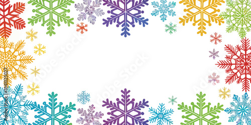 Christmas Bright and cheerful vector illustration bursting with rainbow colors and playful, abstract shapes.
