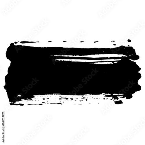 Hand drawn black brush strokes suitable for grunge themed designs