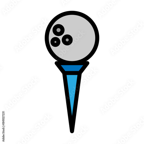 Golf Tee Vector Filled Icon Design