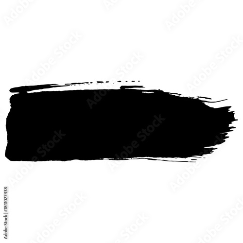 Hand drawn black brush strokes on white background for design use