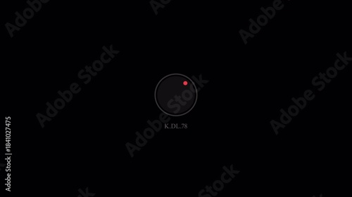 Wallpaper Mural Abstract Dark Circle with Red Dot and Faint Text, Minimalist Design. Torontodigital.ca