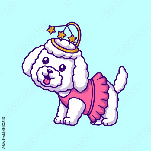 Cute Poodle Dog Ballet Cartoon