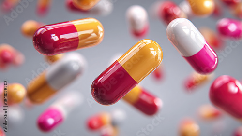 Assorted Medicine Pills on Background