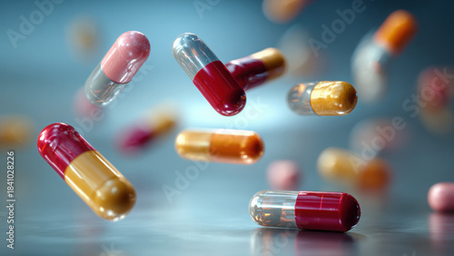 Assorted Medicine Pills on Background