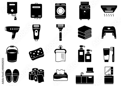 水廻りアイコン05　Bathroom/Kitchen Areas Icons