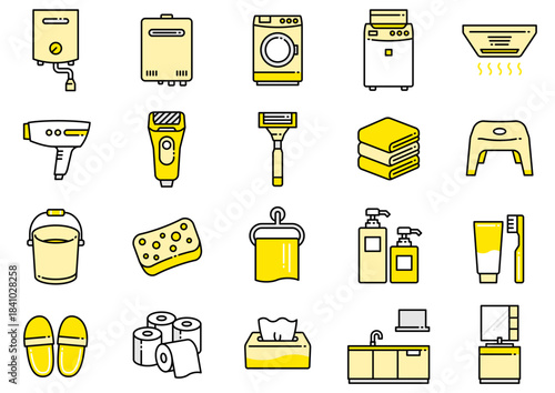 水廻りアイコン06　Bathroom/Kitchen Areas Icons