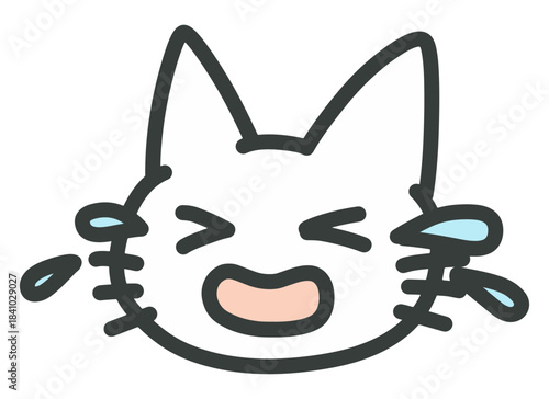 大泣きする猫のイラスト