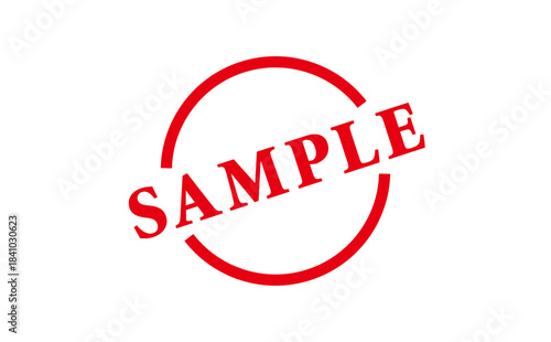 SAMPLE - SAMPLE word written on Red Rubber Stamp 
