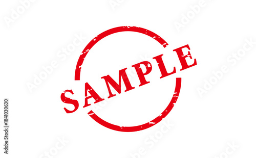 SAMPLE - SAMPLE word written on Red Rubber Stamp 
