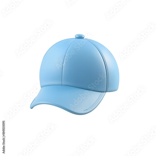Light Blue 3D Rendered Baseball Cap
