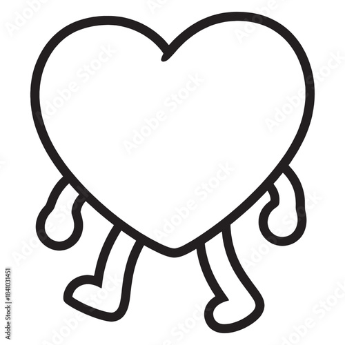 Valentine heart balloon with arms and legs