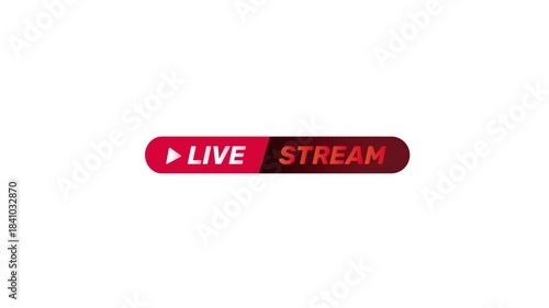 Live Stream Button Animated Icon | Red and Orange Broadcast Graphic