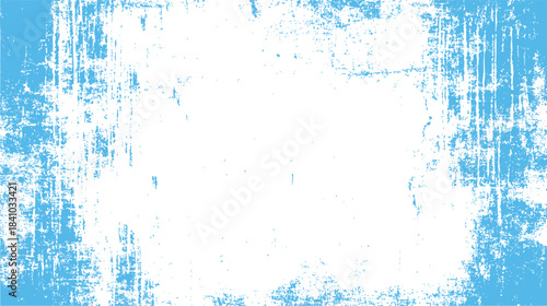 Abstract light blue and white distressed grunge texture background with vertical streaks and speckles