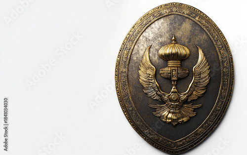 Traditional Sikh Shield Featuring Khanda Symbol