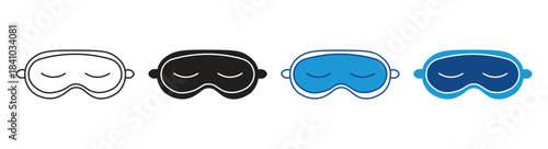 Sleeping mask icon set. eye sleep mask isolated on white background, Vector illustration.