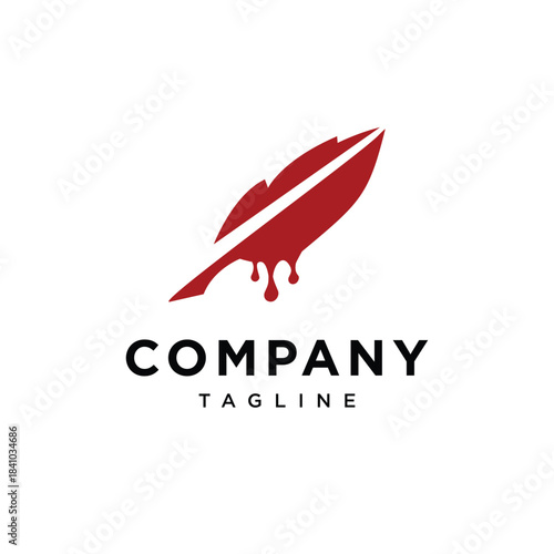 Feather Knife or Murder Logo Icon Vector