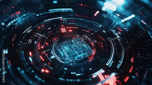 Wallpaper Mural Digital circuit board operating with glowing data streams Torontodigital.ca