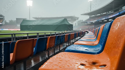 Rain Delay: Empty Seats at a Covered Sports Field