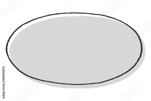 楕円形フレーム素材（手描き風・版ずれ）