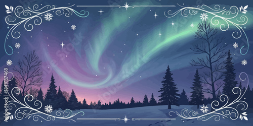 Christmas Magical Fairytale Christmas Vector Featuring Whimsical Snowflakes and Festive Accents