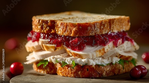 Turkey Sandwich with Cranberry Sauce