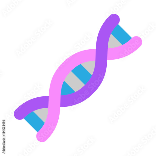  DNA Strand Vector Flat Icon Design