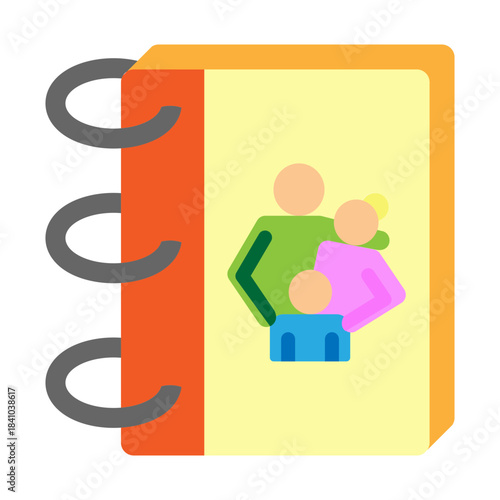 Family Memory Album Vector Flat Icon Design