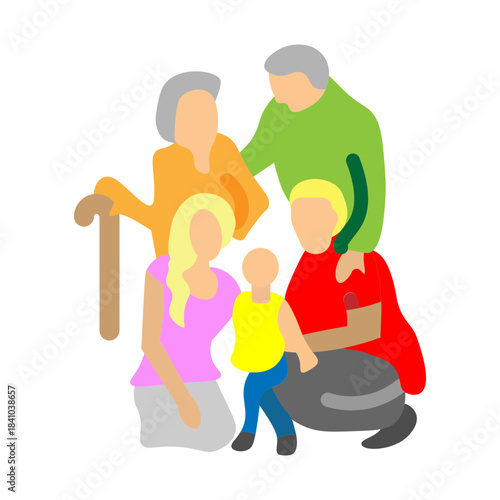 Generational Unity Vector Flat Icon Design