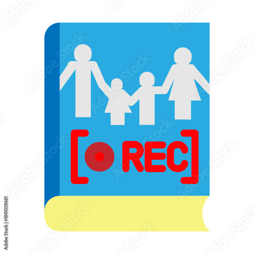 Family Record Book Vector Flat Icon Design