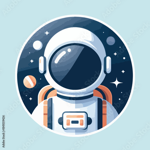 Astronaut in a detailed spacesuit with helmet and backpack.