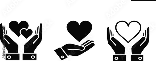 Hands holding hearts love care charity support