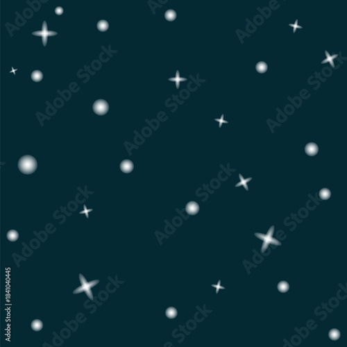 night winter background with blurred lights, stars, snow. vector seamless pattern. design template for greeting card, banner, flyer, cover, invitation. modern stylish texture. color illustration