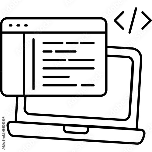 Line Art Coding Basics Icon