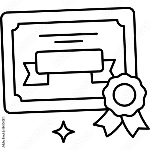 Line Art Professional Certifications Icon