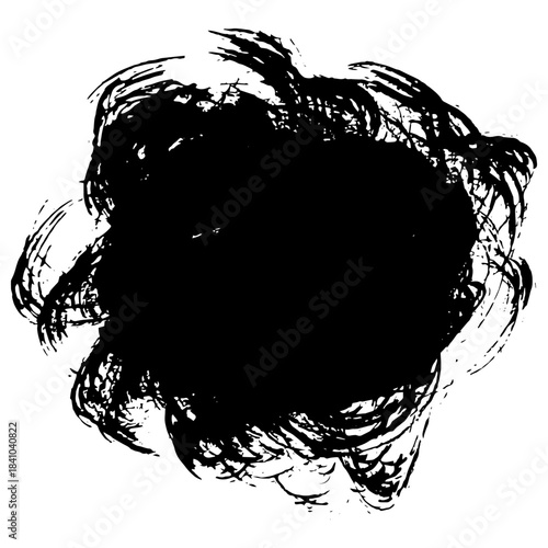 Hand drawn black ink brush strokes for grunge themed backgrounds