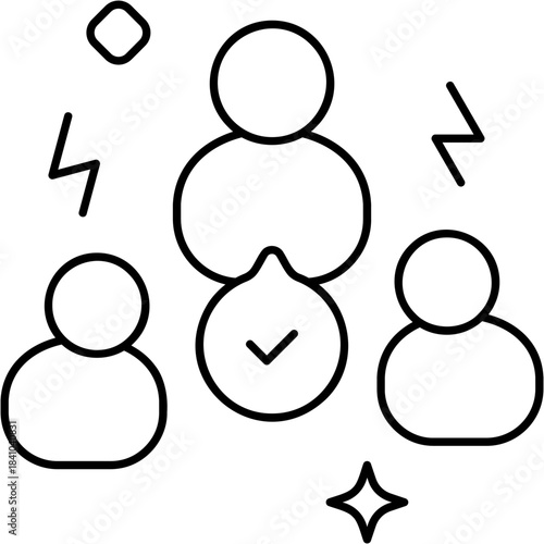 Line Art Conflict Resolution Icon